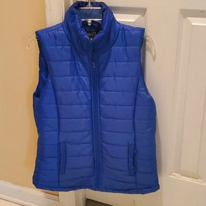 Women's blue puffer vest